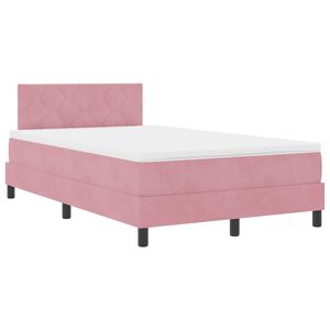 vidaXL Pat cu arc LED cu headboard Roz 120 x 200 cm Catifea