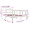 vidaXL Cadru de pat, alb, 120x200 cm, lemn masiv de pin
