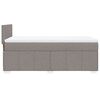 vidaXL Pat box spring cu saltea, gri taupe, 90x200 cm, textil