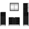 vidaXL Set de mobilier pentru baie 4 pcs Stejar Negru Lemn compozit