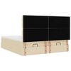 vidaXL Cadru de pat otoman cu saltele crem 160x200cm stofa