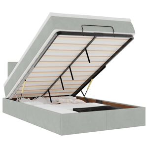 vidaXL Cadru de pat otoman cu saltea Gri deschis 120x200cm catifea