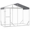 vidaXL Padoc de exterior&acoperiș argintiu 3x1,5x2,5 m oțel galvanizat