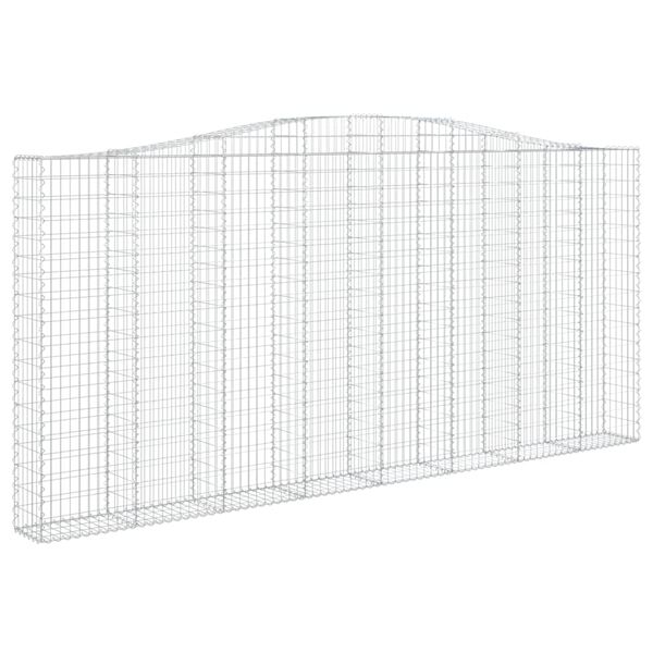 vidaXL Coșuri gabion arcuite 2 buc, 400x30x180/200 cm, fier galvanizat