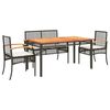 vidaXL Set mobilier de grădină cu perne, 5 piese, negru, poliratan