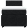 vidaXL Pat box spring cu saltea, negru, 100x200 cm, catifea
