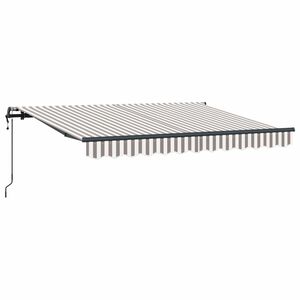 vidaXL Copertină retractabilă Gri deschis și alb. 400 &times; 300 cm