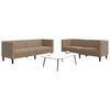 vidaXL Set canapele Chesterfield cu 2 locuri, cappuccino, piele eco.