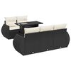 vidaXL Set mobilier de grădină cu perne, 6 piese, negru, poliratan