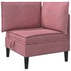 vidaXL Sofa cu Depozitare Roz Catifea