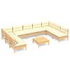 vidaXL Set mobilier grădină cu perne crem, 10 piese, lemn masiv de pin