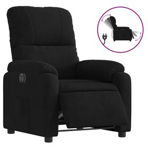 vidaXL Fotoliu rabatabil electric, negru, microfibră