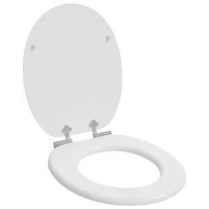 vidaXL Capac de toaletă cu &icirc;nchidere lentă Alb 44 x 38 cm Placă MDF