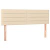 vidaXL Pat box spring cu saltea, crem, 140x200 cm, textil