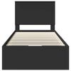 vidaXL Cadru de pat cu sertar Negru 90 x 190 cm Lemn Ingineresc
