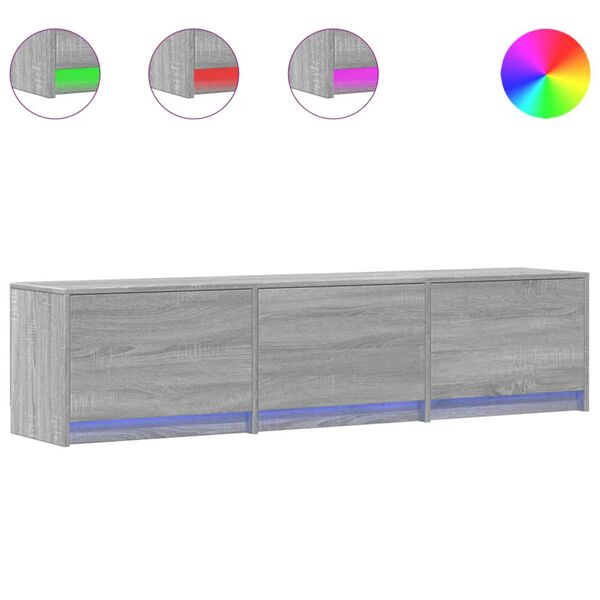 vidaXL Cabinet TV cu led Gri Sonoma 165 x 34 x 40 cm Lemn compozit