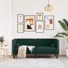 vidaXL Canapea Chesterfield cu pernuțe/2 locuri, verde închis, catifea