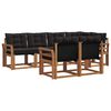 vidaXL Set de canapele de exterior cu pernă 7 pcs Natural și Negru