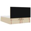 vidaXL Cadru de pat otoman cu saltele crem 200x200cm stofa