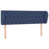 vidaXL Tăblie de pat cu aripioare, albastru, 163x23x78/88 cm textil