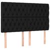 vidaXL Pat box spring cu saltea, negru, 160x200 cm, textil