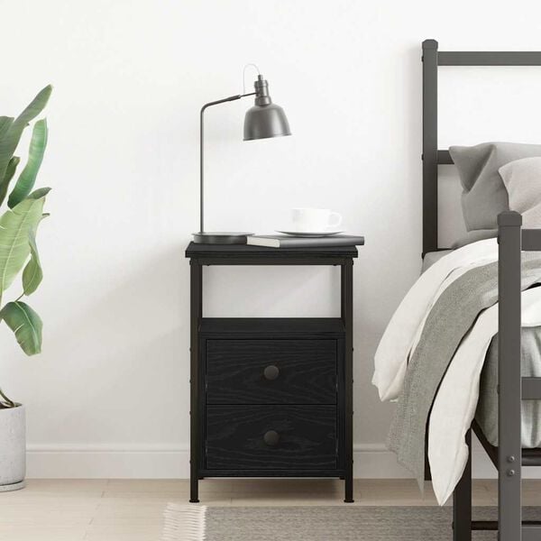 vidaXL Noptieră, stejar negru, 34x35,5x50 cm, lemn compozit