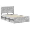 vidaXL Cadru de pat cu headboard Beton 120 x 200 cm Lemn de pin masiv