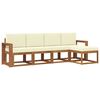vidaXL Set de canapele de exterior 5 buc. Natural și Crem
