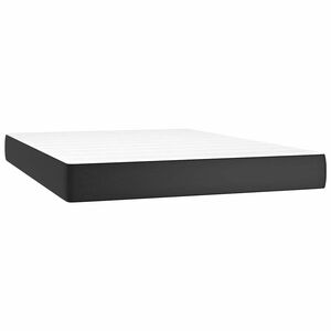 vidaXL Saltea cu arcuri buzunar, fermitate medie, negru, 140x200x20 cm, piele ecologică
