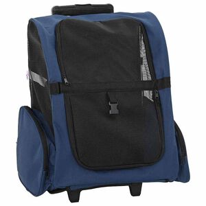 vidaXL Cărucior pentru animale de companie 3 &icirc;n 1, design albastru, 48x32x(57-106) cm, material Oxford