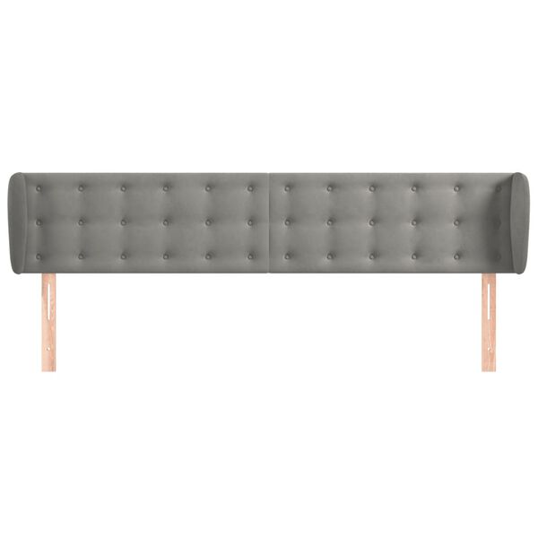 vidaXL Tăblie de pat cu aripioare gri deschis 183x23x78/88 cm catifea