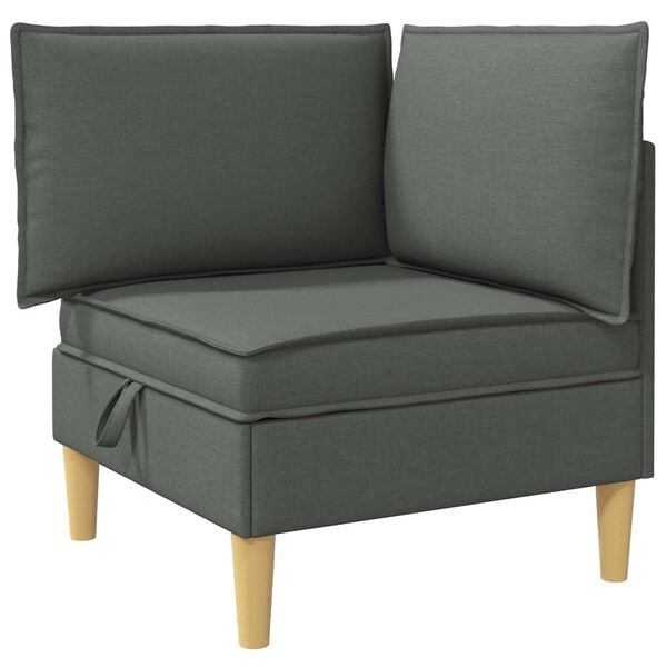 vidaXL Ottomană de depozitare Gri &icirc;nchis