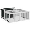 vidaXL Cușcă pentru iepuri gri 144x123x67,5 cm din lemn masiv de pin