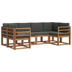 vidaXL Set de canapele de exterior 6 buc. Natural și Antracit