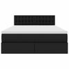 vidaXL Pat cu saltea și LED Negru 140 x 190 cm Piele artificială