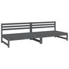 vidaXL Canapele de mijloc grădină 2 buc. gri 120x80 cm lemn masiv pin