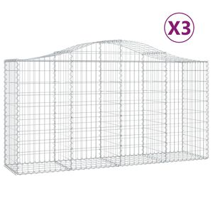 vidaXL Coșuri gabion arcuite 3 buc, 200x50x100/120 cm fier galvanizat