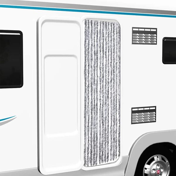 vidaXL Perdea de insecte, alb și gri, 56x200 cm, chenille