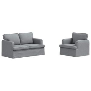 vidaXL Set de canapea 2 pcs Gri deschis 144 x 80 x 85 cm țesătură