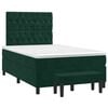 vidaXL Pat box spring cu saltea, verde &icirc;nchis, 120x190 cm, catifea