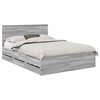 vidaXL Cadru de pat cu sertar Gri Sonoma 150 x 200 cm Lemn Ingineresc