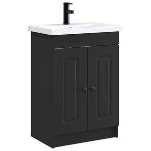 vidaXL Set de mobilier pentru baie Negru 56 x 37,5 x 81 cm