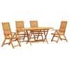 vidaXL Set de masă pentru grădină 5 pcs Maro Lemn Solid de Acacia