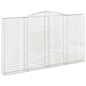 vidaXL Coș gabion arcuit 400x30x220/240 cm fier galvanizat