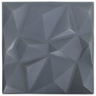 vidaXL Panouri de perete 3D 48 buc. gri 50x50 cm model diamant 12 m²