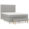 vidaXL Pat box spring cu saltea, gri deschis, 140x190 cm, textil