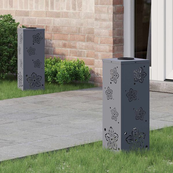 vidaXL Lumină LED Solară pentru Alei 2 pcs Antracit