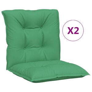 vidaXL Perne scaun cu spătar mic, 2 buc., verde, 100x50x7 cm, textil