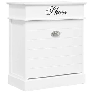 vidaXL Pantofar, alb, 50 x 28 x 58 cm, lemn de paulownia