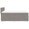 vidaXL Pat box spring cu saltea, gri taupe, 160x200 cm material textil